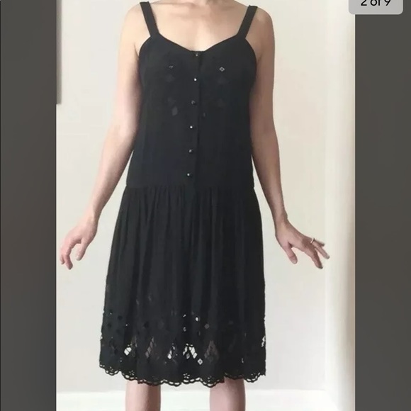 Badgley Mischka Couture Dress Black Pleated Silk Size 4 Sleeveless - Picture 2 of 9